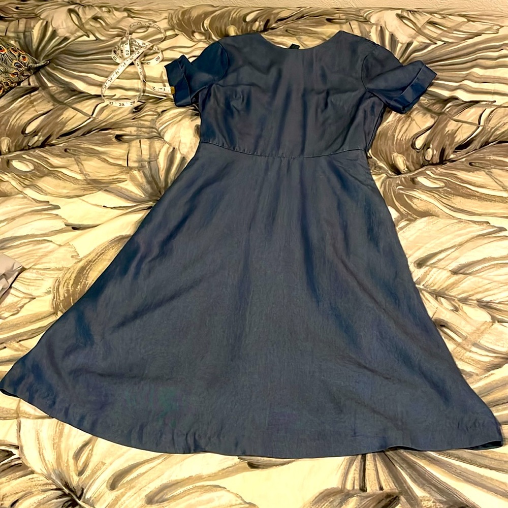 Chambray knee length dress